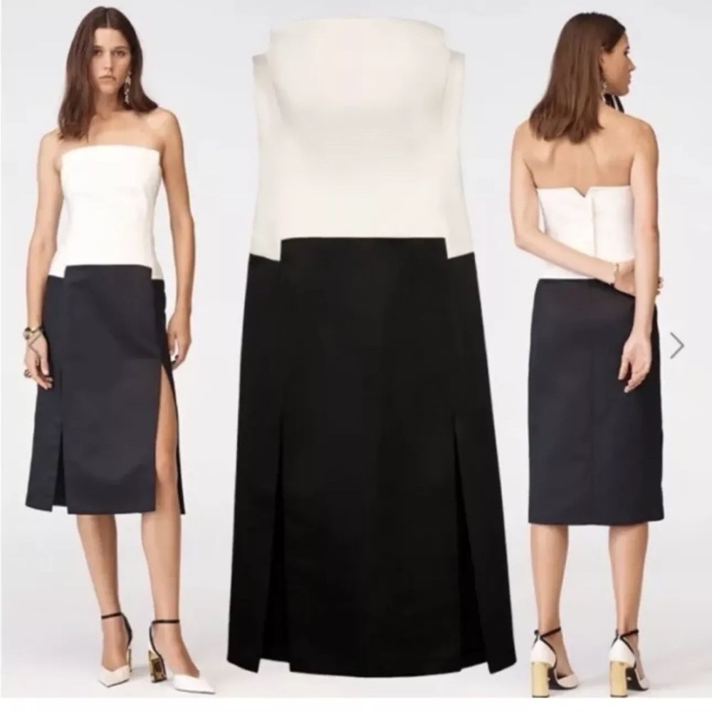 Zara Contrast Corset Style Dress Limited Edition Strapless Black New with tags.